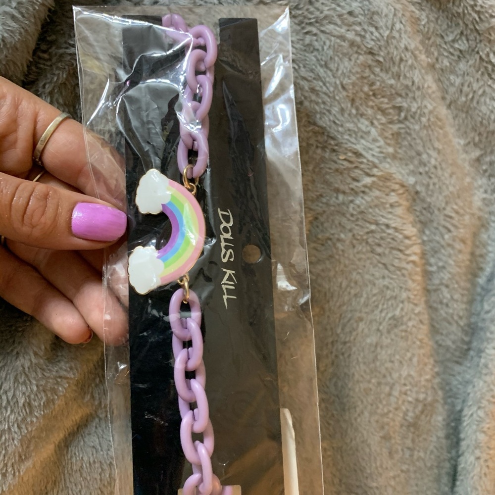 dolls kill rainbow chain choker